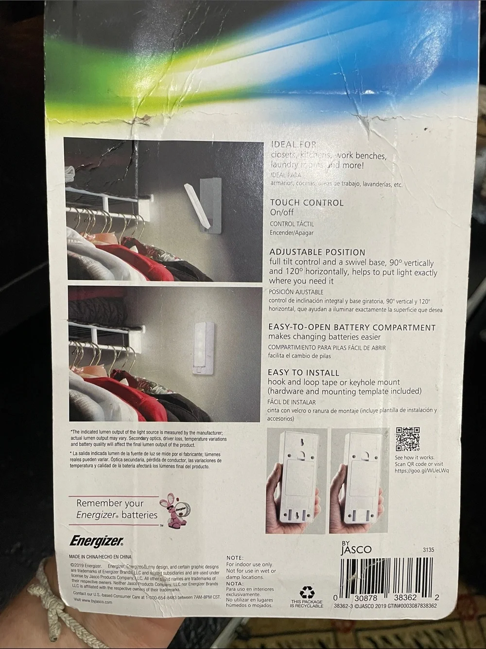 Energizer White LED Swivel Touch-Activated Task Light